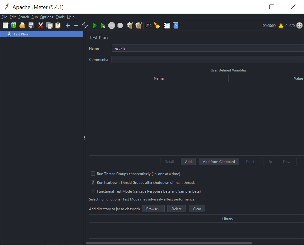 JMeter Initial Test Plan Configuration