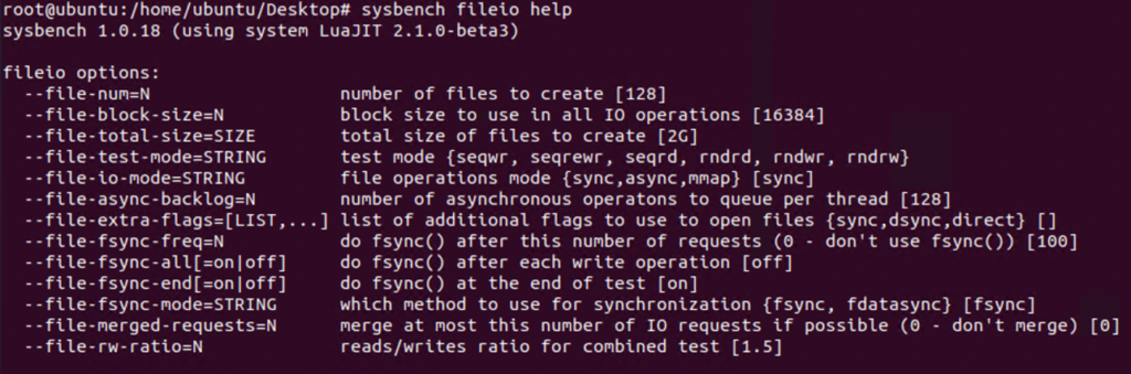 Sysbench fileio manual