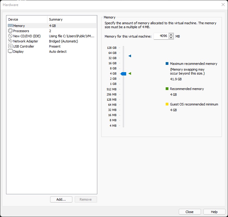 VMware Workstation Customize VM Hardware