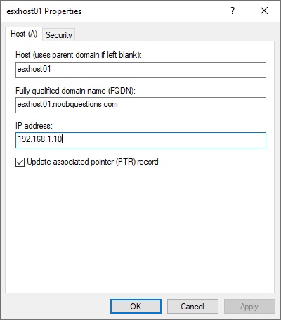 Windows Server DNS Setting