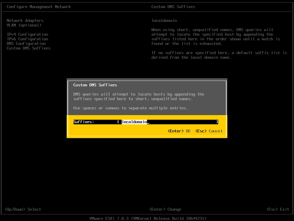 ESXi Configure DNS Suffixes - Original