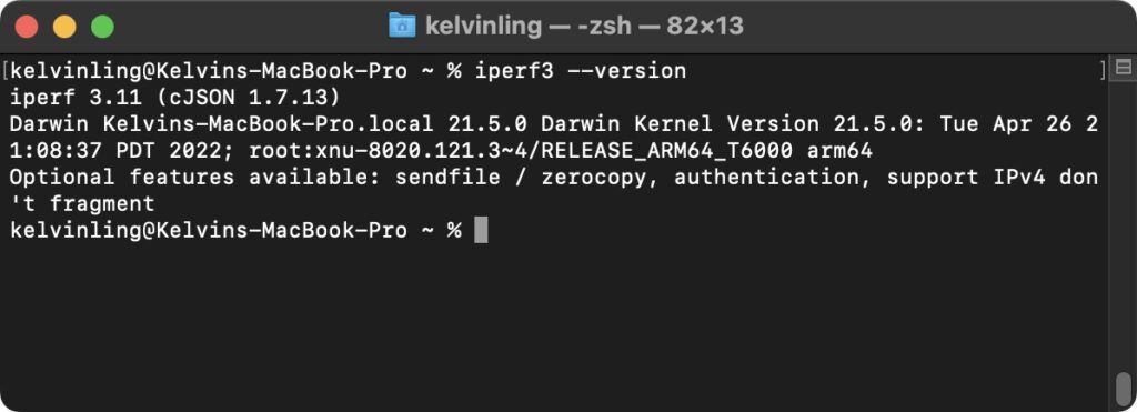 Check iperf3 installed on macOS