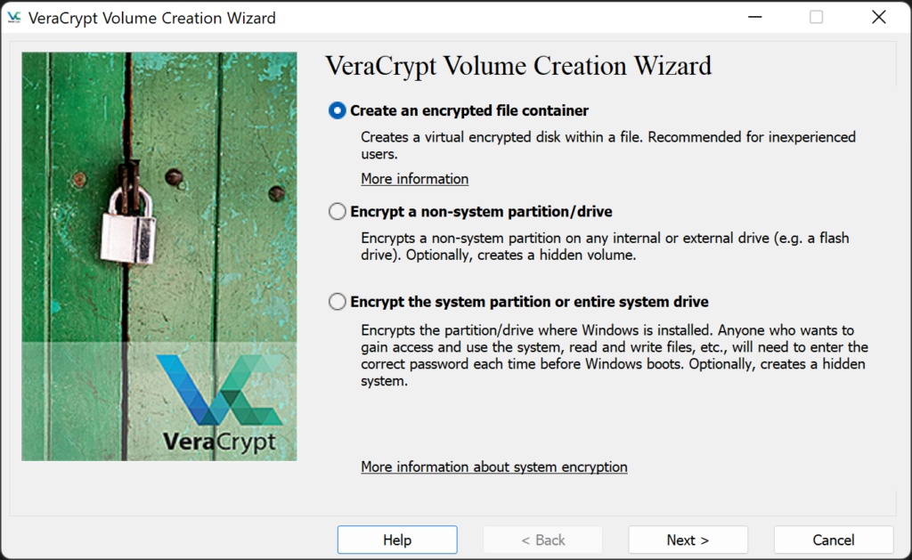 VeraCrypt Volume Creation Wizard