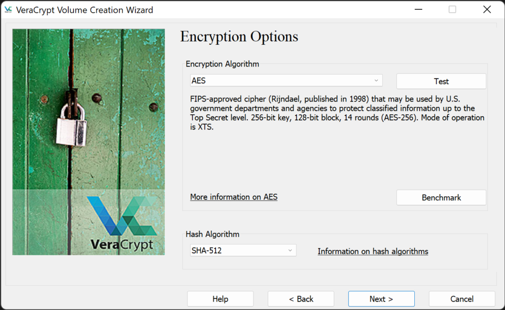 VeraCrypt Encryption Options