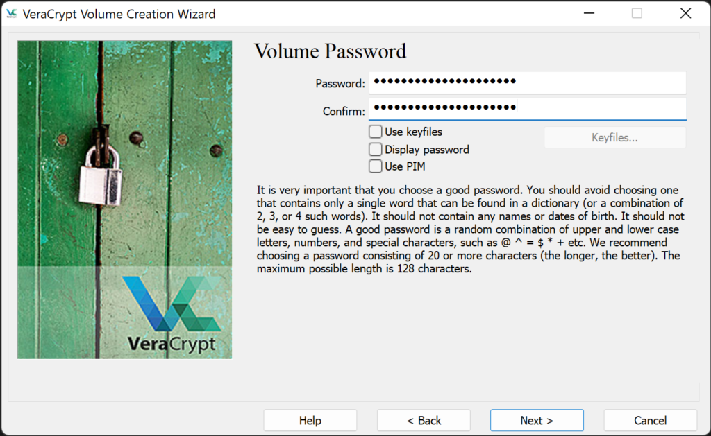 Enter Volume Password